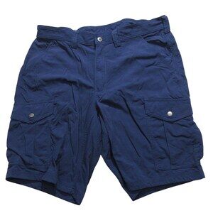 Duluth Trading Co Mens Cargo Shorts 36 Relaxed Fit Navy Blue Stretch